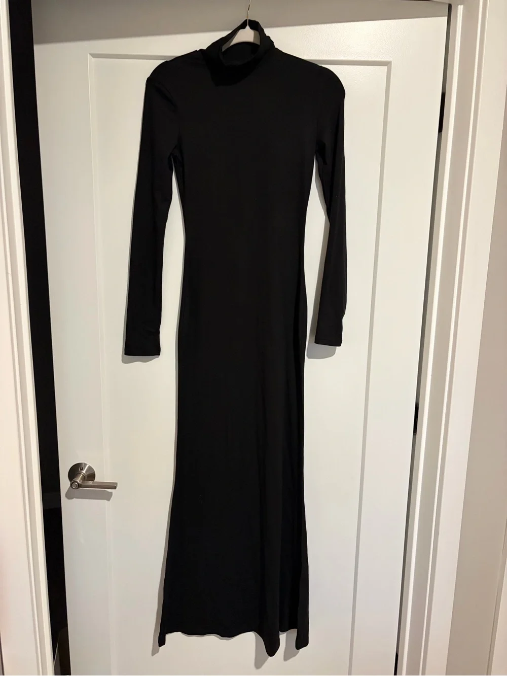 Long Sleeve Black Maxi Dress with Turtleneck